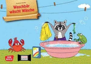 Straßer, Susanne. Waschbär wäscht Wäsche. Kamishibai Bildkartenset - Entdecken - Erzählen - Begreifen: Bilderbuchgeschichten. Lustige Tiergeschichte von Susanne Straßer zum Farben kennenlernen für Krippe & Kita. Don Bosco Medien GmbH, 2025.