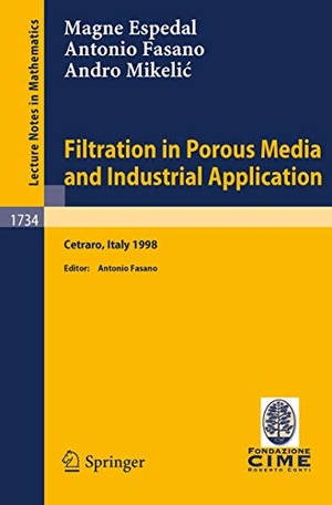 Espedal, M. S. / Mikelic, A. et al. Filtration in Porous Media and Industrial Application - Lectures given at the 4th Session of the Centro Internazionale Matematico Estivo (C.I.M.E.) held in Cetraro, Italy, August 24-29, 1998. Springer Berlin Heidelberg, 2000.