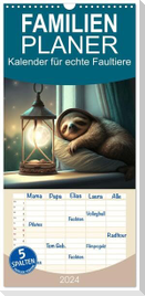 Familienplaner 2024 - Der Kalender für echte Faultiere mit 5 Spalten (Wandkalender, 21 x 45 cm) CALVENDO