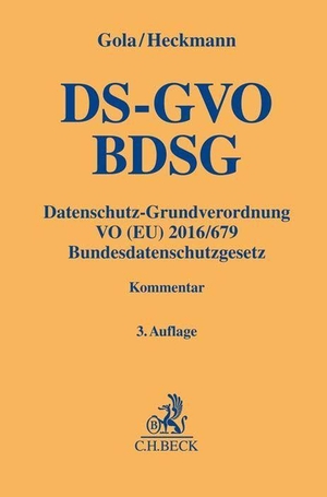 Gola, Peter / Dirk Heckmann (Hrsg.). Datenschutz-Grundverordnung VO (EU) 2016/679, Bundesdatenschutzgesetz - Datenschutz-Grundverordnung VO (EU) 2016/679, Bundesdatenschutzgesetz. C.H. Beck, 2022.