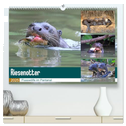 Riesenotter - Flusswölfe im Pantanal (hochwertiger Premium Wandkalender 2025 DIN A2 quer), Kunstdruck in Hochglanz