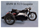 BMW R 51/3 Gespann (Wandkalender 2024 DIN A2 quer), CALVENDO Monatskalender