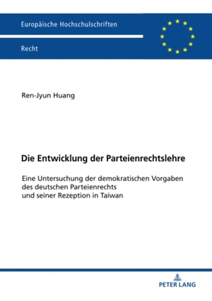 Huang, Ren-Jyun. Die Entwicklung der Parteienrechtslehre - Eine Untersuchung der demokratischen Vorgaben des deutschen Parteienrechts und seiner Rezeption in Taiwan. Peter Lang, 2019.