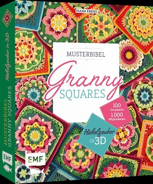 Krenz, Diana. Musterbibel Granny Squares: Häkelzauber in 3D-Optik - 100 raffinierte Ornamente - 1000 Möglichkeiten | Mit über 380 Häkelschriften für Häkeldecken, Kissen und mehr. Edition Michael Fischer, 2026.