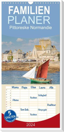 Familienplaner 2024 - Pittoreske Normandie mit 5 Spalten (Wandkalender, 21 x 45 cm) CALVENDO