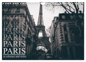 Paris - in schwarz und weiss (Wandkalender 2025 DIN A4 quer), CALVENDO Monatskalender
