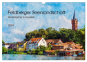 Feldberger Seenlandschaft - Spaziergang in Aquarell (Wandkalender 2024 DIN A3 quer), CALVENDO Monatskalender
