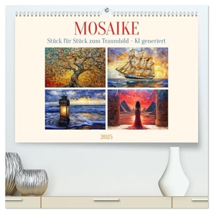 Illgen, Cathrin. Mosaike (hochwertiger Premium Wandkalender 2025 DIN A2 quer), Kunstdruck in Hochglanz - Farbenfrohe Traumbilder aus Mosaiken - KI generiert. Calvendo, 2024.