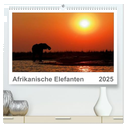 Afrikanische Elefanten (hochwertiger Premium Wandkalender 2025 DIN A2 quer), Kunstdruck in Hochglanz