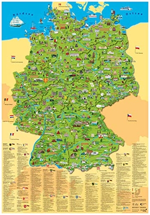 Schönhoff, Doris / Dirk Krüger. Illustrierte Deutschlandkarte - Erlebniskarte. druckbunt Verlag, 2014.