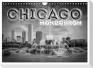 CHICAGO Monochrom (Wandkalender 2024 DIN A4 quer), CALVENDO Monatskalender
