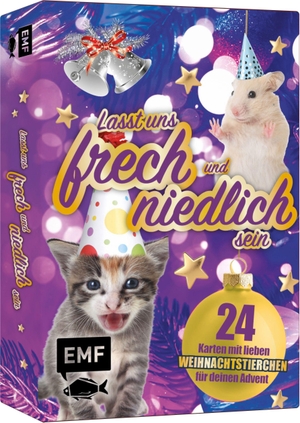 Adventskalender-Kartenset: Lasst uns frech und niedlich sein - 24 liebe Weihnachtstierchen für dich - Lustige Tiere mit Sprüchen, die dein Herz erheitern. Edition Michael Fischer, 2026.
