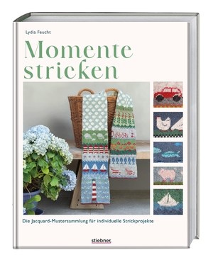 Feucht, Lydia. Momente stricken - Die Jacquard-Mustersammlung für individuelle Strickprojekte. Strickmuster für Geschenke oder Erinnerungsstücke. Strickbuch mit Einstrickmuster Anleitung fürs Jacquard stricken.. Stiebner Verlag GmbH, 2025.