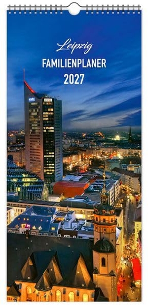 K4 Verlag / Peter Schubert. Kalender Familienplaner Leipzig 2027 - Einschreibkalender | 20 x 44 cm | weißes Kalendarium. K4Verlag FotoCo+GmbH, 2026.