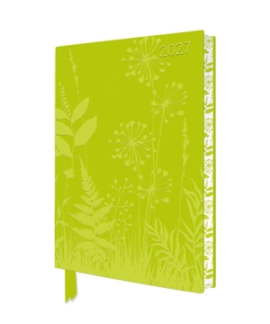 Flame, Tree. Blumenwiese - Tischkalender 2027 - Original Flame Tree Publishing DIN A5-Format Exquisit Tischkalender mit Softcovereinband aus Kunstleder mit dreidimensionaler Einbandprägung und farbigem, künstlerisch gestalteten Buchschnitt. Browntrout Verlags GmbH, 2026.