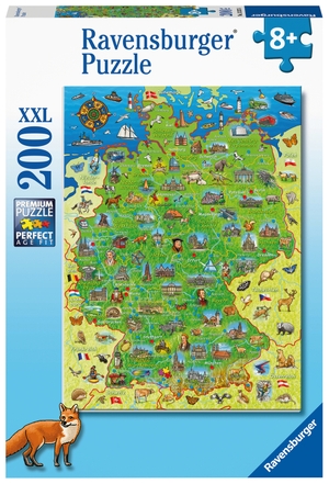 Ravensburger Kinderpuzzle - Bunte Deutschlandkarte - 200 Teile Puzzle für Kinder ab 8 Jahren. Ravensburger Spieleverlag, 2022.