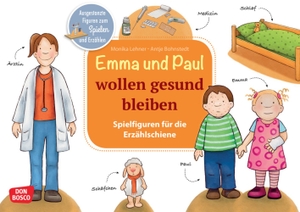 Lehner, Monika. Emma und Paul wollen gesund bleiben - Ausgestanzte Figuren zum Spielen und Erzählen. Eine Mitmach-Geschichte für die Erzählschiene. Gesundheitserziehung in Krippe & Kita. Don Bosco Medien GmbH, 2021.