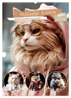 Viola, Melanie. Stylische Katzen (Wandkalender 2024 DIN A2 hoch), CALVENDO Monatskalender - Niedliche Samtpfötchen in Outfits. Calvendo, 2023.