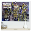 New York Watercolor Citylights (hochwertiger Premium Wandkalender 2025 DIN A2 quer), Kunstdruck in Hochglanz