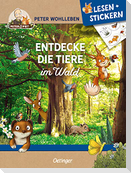 Lesen + Stickern. Entdecke die Tiere im Wald