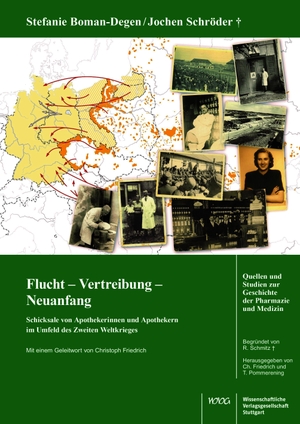 Boman-Degen, Stefanie / Jochen Schröder. Flucht - Vertreibung - Neuanfang - Schicksale von Apothekerinnen und Apotheker im Umfeld des zweiten Weltkrieges. Wissenschaftliche, 2026.