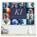 KI - Wie sich die künstliche Intelligenz selbst sieht (hochwertiger Premium Wandkalender 2024 DIN A2 quer), Kunstdruck in Hochglanz