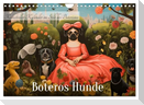 Boteros Hunde - Kunstvoller Kalender im Stile des Boterismo (Wandkalender 2024 DIN A4 quer), CALVENDO Monatskalender