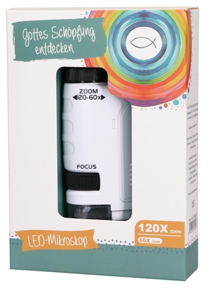 Mini-LED-Mikroskop für Kinder - Tragbares Taschenmikroskop mit 60-120x Zoom und LED-Licht, inkl. Schlaufenband, ideales Entdecker-Geschenk für Jungen und Mädchen in Geschenkverpackung. Butzon & Bercker, 2026.