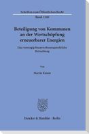 Beteiligung von Kommunen an der Wertschöpfung erneuerbarer Energien
