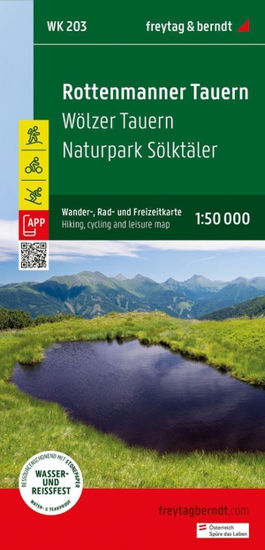 Freytag & Berndt (Hrsg.). Rottenmanner Tauern, Wander-, Rad- und Freizeitkarte 1:50.000, freytag & berndt, WK 203 - Wölzer Tauern - Naturpark Sölktäler, mit APP, wasserfest und reißfest. Freytag + Berndt, 2023.