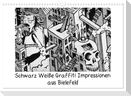 Schwarz Weiße Graffiti Impressionen aus Bielefeld (Wandkalender 2024 DIN A3 quer), CALVENDO Monatskalender