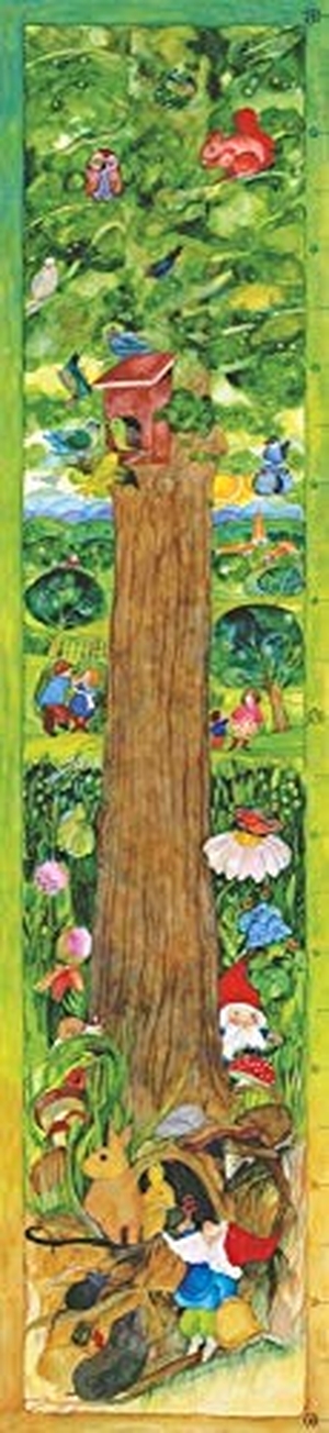 Ott-Heidmann, Eva-Maria. Messlatte. Motiv Lebensbaum. Kinder-Poster 28 x 180 cm. Urachhaus/Geistesleben, 1997.
