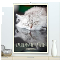 Zauberhafte Katzen - Familienplaner (hochwertiger Premium Wandkalender 2024 DIN A2 hoch), Kunstdruck in Hochglanz