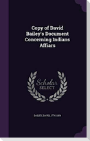 Copy of David Bailey's Document Concerning Indians Affiars