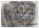 Maine Coon Aquarelle (Wandkalender 2024 DIN A3 quer), CALVENDO Monatskalender
