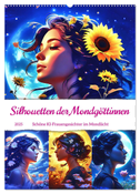 Silhouetten der Mondgöttinnen (Wandkalender 2025 DIN A2 hoch), CALVENDO Monatskalender