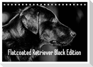 Flatcoated Retriever Black Edition (Tischkalender 2024 DIN A5 quer), CALVENDO Monatskalender
