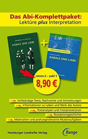 Schiller, Friedrich. Kabale und Liebe - Das Abi-Komplettpaket: Lektüre plus Interpretation. - Königs Erläuterung mit kostenlosem Hamburger Leseheft. Hamburger Lesehefte, 2013.