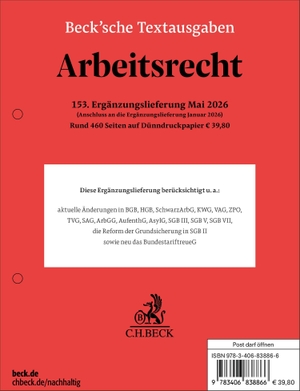 Arbeitsrecht 153. Ergänzungslieferung. C.H. Beck, 2026.