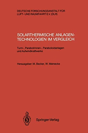 Manfred Becker / Wolfgang Meinecke. Solarthermische Anlagentechnologien im Vergleich - Turm-, Parabolrinnen-, Paraboloidanlagen und Aufwindkraftwerke. Springer Berlin, 1992.