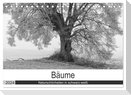 Bäume - Naturschönheiten in schwarz-weiß (Tischkalender 2024 DIN A5 quer), CALVENDO Monatskalender
