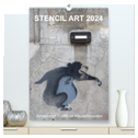 STENCIL ART 2024 - Schablonen Graffiti an Häuserfassaden / Planer (hochwertiger Premium Wandkalender 2024 DIN A2 hoch), Kunstdruck in Hochglanz