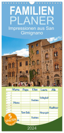 Familienplaner 2024 - Impressionen aus San Gimignano mit 5 Spalten (Wandkalender, 21 x 45 cm) CALVENDO