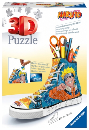 Ravensburger 3D Puzzle 11543 Sneaker Naruto - Praktischer Stiftehalter - 108 Teile - Schreibtisch-Organizer für Kinder ab 8 Jahren - Erlebe Puzzeln in der 3. Dimension. Ravensburger Spieleverlag, 2023.