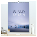 ÍSLAND 63° 66° N (hochwertiger Premium Wandkalender 2025 DIN A2 hoch), Kunstdruck in Hochglanz