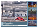Düsseldorf - Lebendige Perspektiven des Rheinturmes (Wandkalender 2025 DIN A4 quer), CALVENDO Monatskalender