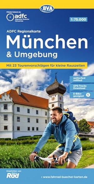 Allgemeiner Deutscher Fahrrad-Club e. V. / BVA BikeMedia GmbH (Hrsg.). BVA ADFC Regionalkarte München und Umgebung 1:75.000 - mit Tagestourenvorschlägen, reiß- und wetterfest, E-Bike-geeignet, GPS-Tracks Download,. BVA Bielefelder Verlag, 2025.