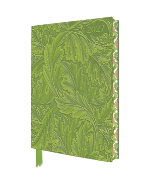 Flame, Tree. William Morris - Akanthus - Tischkalender 2027 - Original Flame Tree Publishing DIN A5-Format Exquisit Tischkalender mit Softcovereinband aus Kunstleder mit dreidimensionaler Einbandprägung und farbigem, künstlerisch gestalteten Buchschnitt. Browntrout Verlags GmbH, 2026.