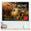 Kühe - liebenswerte Rindviecher (hochwertiger Premium Wandkalender 2024 DIN A2 quer), Kunstdruck in Hochglanz