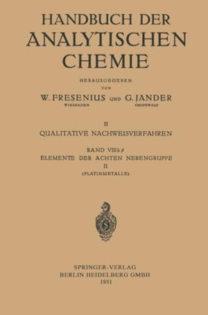 Ruthardt, Konrad / Georg Bauer. Elemente der Achten Nebengruppe II - Platinmetalle. Springer Berlin Heidelberg, 1951.